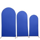 3 Royal Blue Matte Fitted Spandex Round Top Arch Backdrop Stand Covers Set