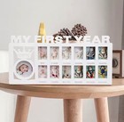 My First Year Baby Photo Frame 12 Month Monthly Milestone Baby Frame - White