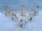 Czech Bohemian Crystal Glass Handmade -  Coffee 10cm  6 Pcs With Gold And Enamel