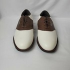 Reebok Womens Ra812wsi Brown White Leather Lace Up Low Top Golf Shoes Size 9 5 M