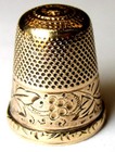 Antique Stern Bros  Gold Filled Thimble     wild Grapes   Leaves     C1890s