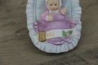 Enesco 1983 Vintage Baby Girl In Carriage Basket Figurine 2 5 X 3 