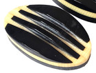 Large Fab Oval Black   Cream Laminated Celluloid Vintage Button  Sold Separately