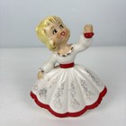 1961 Girl Figurine Holt Howard Christmas White Red Blonde Hair Usa 6455 Vtg Rare
