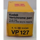 Kodak Verichrome Pan Film Vp 127 B w 8 12 16 Exp Vintage Yellow Box Expired