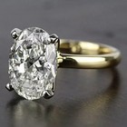 7 00 Ct Certified Oval Cut Natural White Diamond Ring Vvs1 Yellow Gold Finish