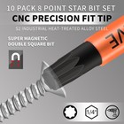 10-pack 8 Point Star Bit - Professional 8 Point Torx Bit  magnetic Heads   Hex S