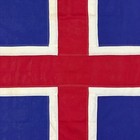 Vintage Cotton Iceland Sewn Flag Scandinavia Old Cloth Textile Art Nordic Cross
