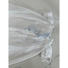 Vintage White Eyelet Lace Christening Gown Blue Ribbon Baptism Dress