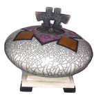 Rick Foris Wi Contemporary Raku Art Studio Ceramic Sculpture Vessel  urn