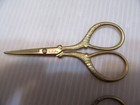 2 Pair Vintage Gold Tone Ornate Sewing Craft Scissors-1 Marked Usa