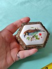 Vintage Gilt Sankyo Ceramic Top Bird Footed Working Trinket Music Box Edelweiss