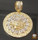 10k Yellow Gold Head Charm Rope Chain 22  Necklace Pendant Set Real