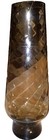 Vintage 1960s - 70s Smoky Glass Optic Swirl Cylinder Footed  Vase 8  Tall