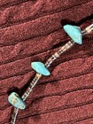 Vintage Turquoise Chunk   Heishi Of Necklace With Sterling Silver Clasp25 75   