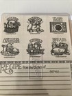 Stampin  Up  Set Of 7 Wood Mounted Rubber Stamps  recipe Fun  From 1996   new  