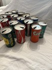 16 Vintage Soda Pop Steel Cans  Lot Pepsi  cr coke 7up faygo bernie   s crush 