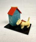 Vintage White Dog By House Celluloid Miniature Japan
