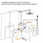 Shower Faucet System Set 12  Rainfall Head Hand Shower Tub Spout W  Mixing Valve