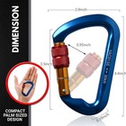 30kn Aluminum D-shape Carabiner Screw Locking Hook Rock Climbing Caving Rescue