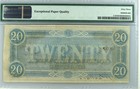 1864  20 Confederate Note     Pmg Unc 63-epq     T-67 Uncirculated Bill    trusted   
