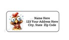 30 Crazy Chicken Personalized Return Address Labels 1 In X 2 625 In