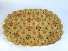 Vtg 1969 Abaca Fiber Placemats Set Of 5 Floral Design Yellow Hallie St Mary Mcm