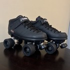 Riedell Carrera Roller Skates Black Quad Speed Skates Size 8 105b  2