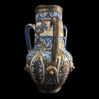 Moroccan Antique H m  Ceramic Blue De Vase Made In Fez Rare Museum Piece 12 Inch