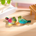 Qianwei 2pcs Crystal Bird Figurine - Handmade Blown Glass Birds Animals Figurine