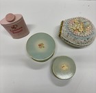 Vintage Powder Box Lot Grandma Chic Tin Cottage Core Makeup Bunny Puff Easter