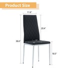 Grid Armless High Backrest Dining Chair Black Chair 6-piece Set Electroplated Me