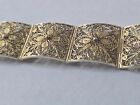 Beautiful Antique Vintage Italian 800 Silver Gilt Filigree Bracelet 7 
