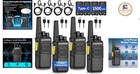 Long Range 100 Mile Walkie Talkie Two Way Radio Charge Headset Waterproof 4 Pack