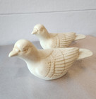 Pair Of Vintage Weathered Ceramic Doves