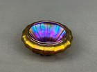 Antique Quezal Gold Iridescent Glass Ribbed 2       Open Salt Cellar  c 
