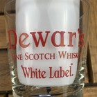 One Dewar s Fine Scotch Whisky White Label Heavy Bottom 4 Oz Rocks Glass Red