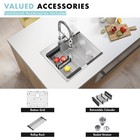 25x22x9in Drop In Single Bowl Kitchen Sink Scratch-resistant Nano Finish Basin