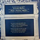 Antique Victorian Funeral Double Mourning Print Original Wavy Glass   Frame