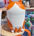 Ikea Grejsimojs Storage Container Box With Lid  Cat-shaped Orange white - New