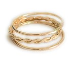 Stackable 14k Gold Fill Toe Rings   3 Skinny   Braid Band Set   Unisex Jewelry