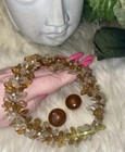 Louis Rousselet Stunning Choker Style Glass Leaves Necklace   Earring Set  D3