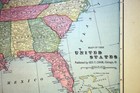 1907 United States Of America Color Map Original