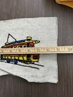 Vtg Finished Needlepoint Unframed Trolley Car 7  X 5   Yellow Red Blue