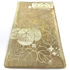 5115  Japanese Vintage Fukuro Obi Belt Kimono Fabric Silk Traditional Gold