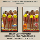 Sexy Pinup Girl Custom Alcohol Poster Any Beer Whiskey Tequila Vodka Brand   344