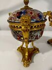 Fabulous Omari Antique 19th Century French Bronze Porcelain 3 Pieces Centerpiece