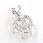 4mm -16mm Heart Pre-notched Pendant Mounting