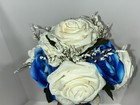 10  White   Blue Prom   Wedding Artificial Flowers Bouquet Free Shipping 