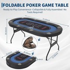 8 Player Foldable Texas Holdem Poker Table With Deep Cup Holders Padded Surface